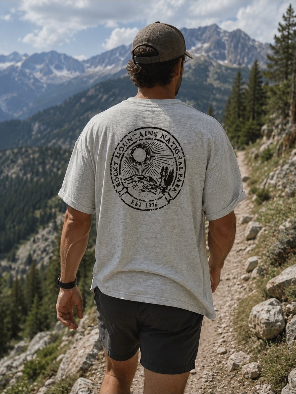 Chaps Rocky Mountain National Park Graphic T-Shirt | Men’s XL | Chest Pocket